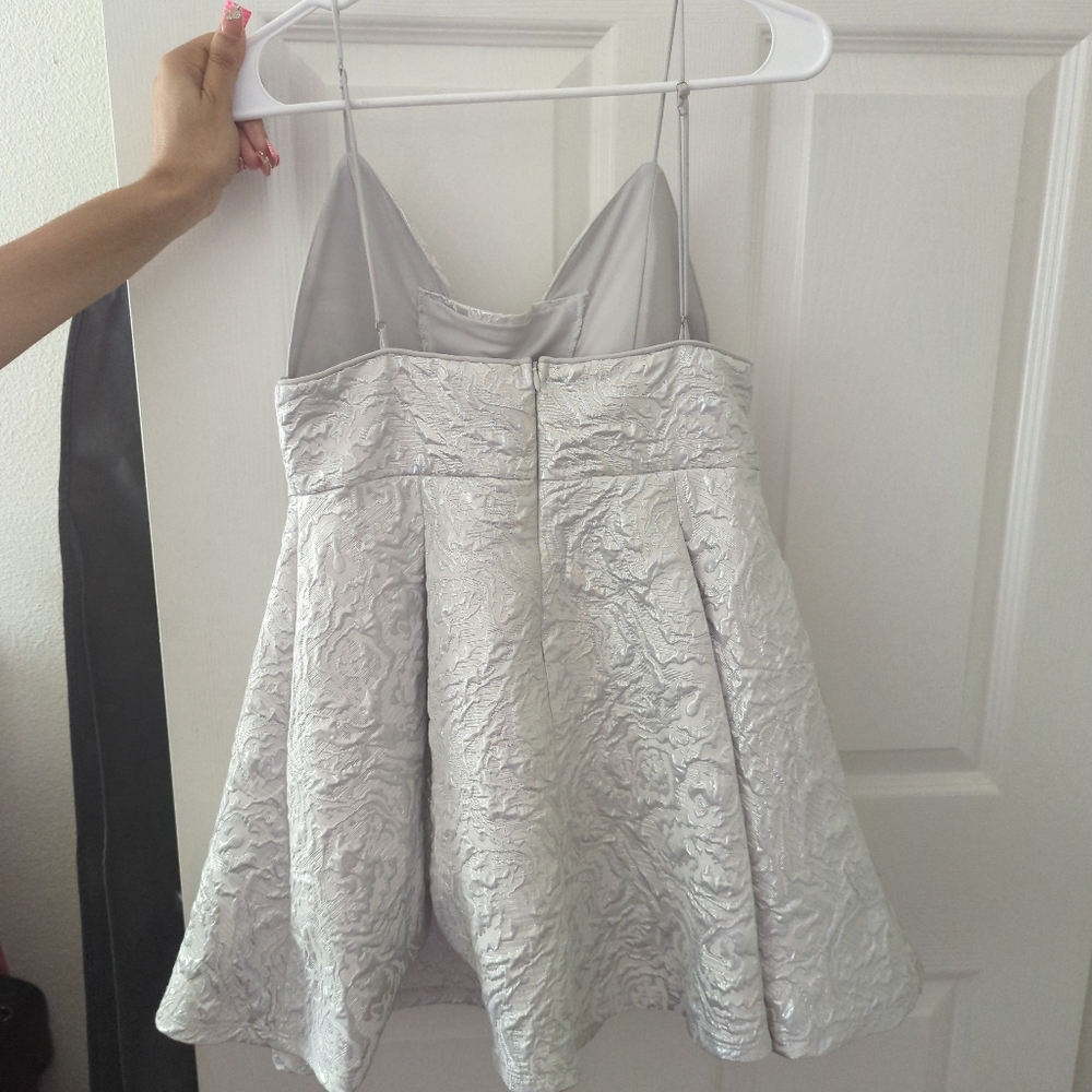 Lucy in the Sky - light silver cocktail or homecoming dress, size 6 - Picture 1 of 2